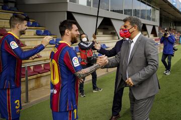 Messi y Joan Laporta. 