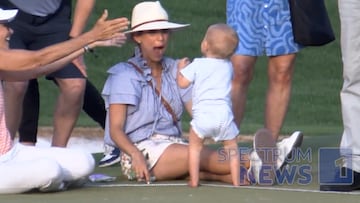 Scottie Scheffler’s wife overwhelmed as their son stands for first time after PGA championship win