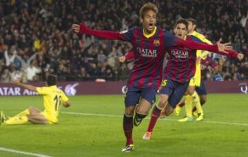 Barcelona-Villarreal. 2-1. Neymar celebra el segundo tanto.