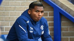 Alfredo Morelos en un partido de Rangers.