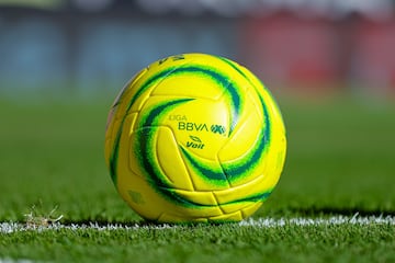    Official ball during the 17th round match between Necaxa and Monterrey as part of the Torneo Clausura 2024 Liga BBVA MX at Victoria Stadium on April 28, 2024 in Aguascalientes, Mexico.