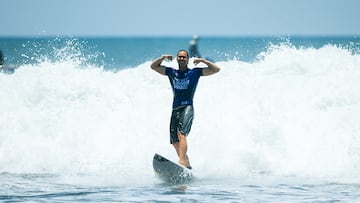 PUNTA ROCA, LA LIBERTAD, EL SALVADOR - APRIL 12: Jordy Smith of South Africa surfs in the Final at the Surf City El Salvador Pro on April 12, 2025 at Punta Roca, La Libertad, El Salvador.
