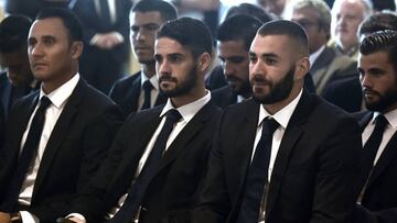 El centrocampista del Real Madrid, en el acto de esta mañana.