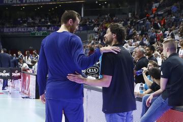 Claver y Llull antes del partido.