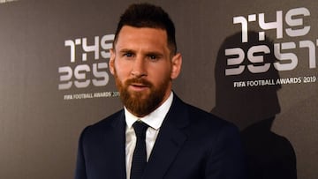 Messi, del Barcelona, ganador del The Best 2019 a mejor jugador.