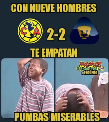 Pumas recibe la burla de los memes en el Clásico Capitalino