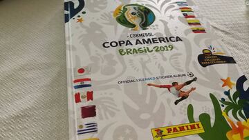 &Aacute;lbum Panini de la Copa Am&eacute;rica Brasil 2019.