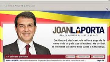 <b>LA IMAGEN. </b>Ayer se estrenó la página web de Laporta, con clara ideología independentista.