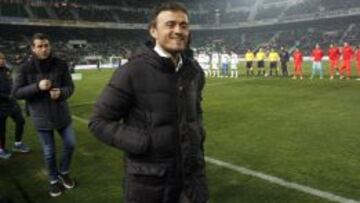Luis Enrique, sonriente en Elche.