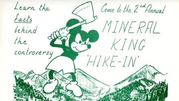 Imagen de Mickey Mouse en la estación de esquí que Walt Disney pretendía construir en California.