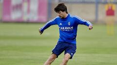 Juli&aacute;n Delm&aacute;s, durante un entrenamiento.