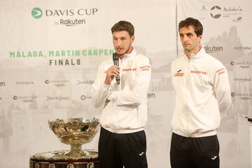 Pablo Carreño y Albert Ramos, en la presentación de la Copa Davis 2022.