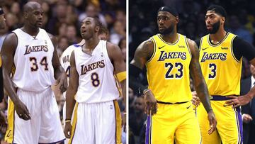 Shaquille O&#039;Neal y Kobe Bryant contra LeBron James y Anthony Davis.