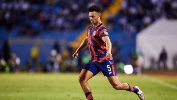 Antonee Robinson of USA during the game Honduras vs United States, corresponding to CONCACAF World Cup Qualifying road to the FIFA World Cup Qatar 2022, at Olimpico Metropolitano Stadium, on September 8, 2021.
<br><br>
Antonee Robinson d