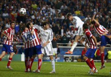 Sergio Ramos forzó la prórroga en la Final de la Champions 2014, con su cabezazo en el minuto 93'.