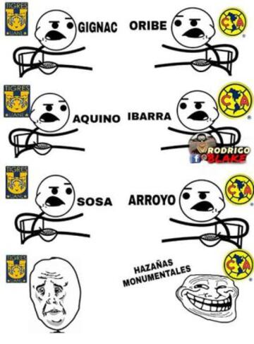 Águilas y Felinos igualaron 1-1 en la Final de Ida del Apertura 2016 de la Liga MX, tras el resultado las redes sociales no perdonaron los tradicionales Memes.