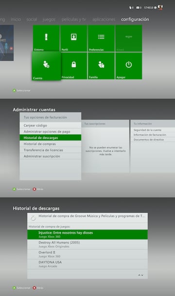 xbox 360 historial de descargas como bajar juegos ya comprados