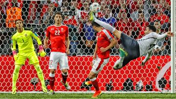 Football Soccer - Switzerland v France - EURO 2016 - Group A - Stade Pierre-Mauroy, Lille, France - 19/6/16
 France&#039;s Adil Rami fouls Switzerland&#039;s Admir Mehmedi resulting in a yellow card
 REUTERS/Gonzalo Fuentes
 Livepic