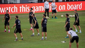 Entrenamiento del Real Madrid durante su gira por Estados Unidos. 