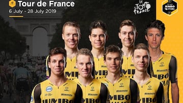 El equipo del Jumbo-Visma para el Tour de Francia 2019.