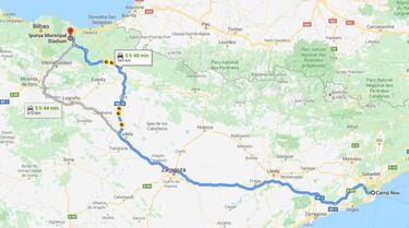 Barcelona planning 589 km bus trip to Eibar