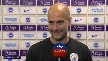 Guardiola y su chiste en Sky: Le preguntan sobre un delantero