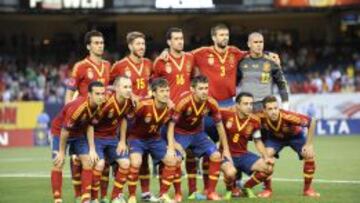 La formación de España en el Yankee Stadium.