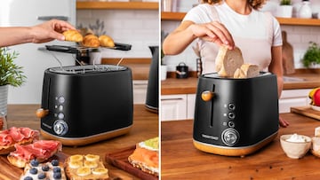 Tenemos un tostador con doble ranura y varillas para calentar pan, bollería y pasteles