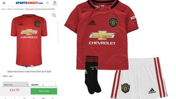 SportsDirect.com puso a la venta antes de tiempo la camiseta del Manchester United del curso que viene.