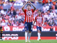 Sergio Aguayo celebrates his goal of Guadalajara during the Third Place match between Guadalajara and Leones Negros de la UdeG, as part of the Copa Pacifica UdeG 2026 at Jalisco Stadium, on January 04, 2026 in Guadalajara, Jalisco, Mexico.