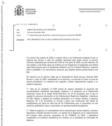 El CSD amenaza con retirar la subvención a Vela, Remo y Billar