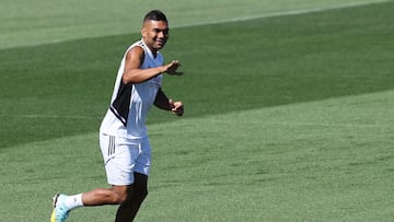 Casemiro en el entrenamiento con el Real Madrid