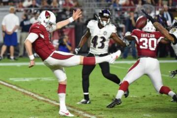 Drew Butler, punter de Arizona Cardinals, cometió un error que a punto estuvo de costarle el partido a su equipo. 