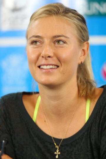 BRISBANE, AUSTRALIA - ENERO 03: Maria Sharapova habla con los medios en el Queensland Tennis Centre, en el marco del Brisbane International 2015.