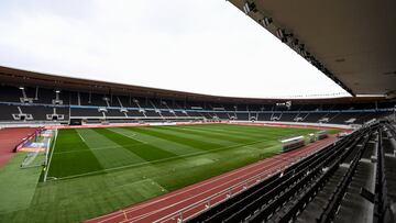 Vista general del Estadio Ol¨ªmpico de Helsinki, escenario de la Supercopa de Europa 2022 que disputan Real Madrid y Eintracht de Frankfurt.