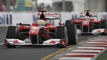 Felipe Massa y Fernando Alonso en el GP de Australia F1 2010.