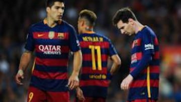 La MSN frente al Valencia.