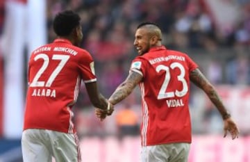 Las imágenes de Arturo Vidal en el triunfo del Bayern Múnich por 8-0 ante el Hamurgo