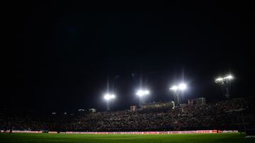   The Light went out in the Stadium during the 14th round match between Atletico San Luis and  FC Juarez part of the Torneo Clausura 2024 Liga BBVA MX at Alfonso Lastras Stadium on April 07, 2024 in San Luis Potosi, Mexico.