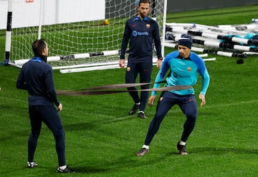 Araujo en un momento del entrenamiento.