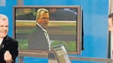 <b>CONVENCIDO. </b>Aguirre se mostró feliz con su equipo ayer por la tarde en los estudios de 'Fútbol es Fútbol' .