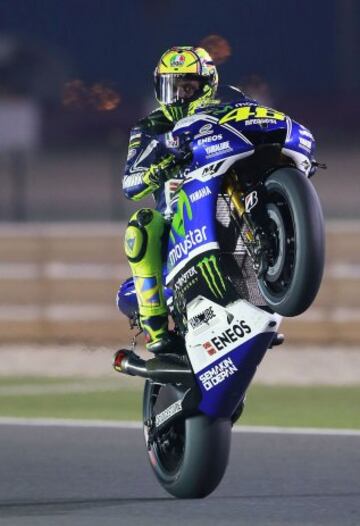 Valentino Rossi durante los entrenamientos libres realizados en el circuito internacional Losail de Doha, Catar, el 20 de marzo del 2014. El Gran Premio de Catar, primera prueba del Mundial