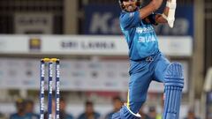 Dinesh Chandimal, in the squad for the World T20, in action in the recent series against India. 