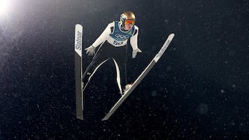 Milano Cortina 2026 Olympics - Ski Jumping - Men's Large Hill Individual - Trial Round - Predazzo Ski Jumping Stadium, Predazzo, Italy - February 14, 2026. Domen Prevc of Slovenia in action during Men's Large Hill Individual Trial Round REUTERS/Kacper Pempel TPX IMAGES OF THE DAY