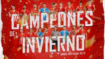 El Jimbee Cartagena, otra vez l赤der y campe車n de invierno