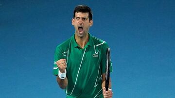 Djokovic grita frente a Thiem.