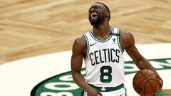 Kemba Walker, base de Boston Celtics, durante un partido contra Denver Nuggets.