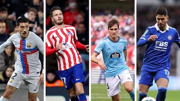 Bellerín (Barcelona), Saúl (Atlético), Denis Suárez (Celta) y Ayoze Pérez (Tottenham).