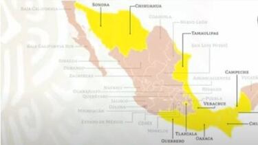 Mapa del semáforo epidemiológico en México del 31 de agosto al 6 de septiembre