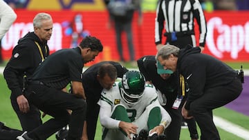 The Jets quarterback suffered what looked like an ankle injury on Sunday but it does little to hide the fact that his numbers of late have been awful.